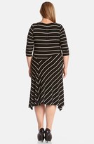 Thumbnail for your product : Karen Kane Stripe Asymmetrical Hem Dress (Plus Size)
