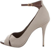 Thumbnail for your product : Elizabeth and James Woven Peep-Toe Pumps