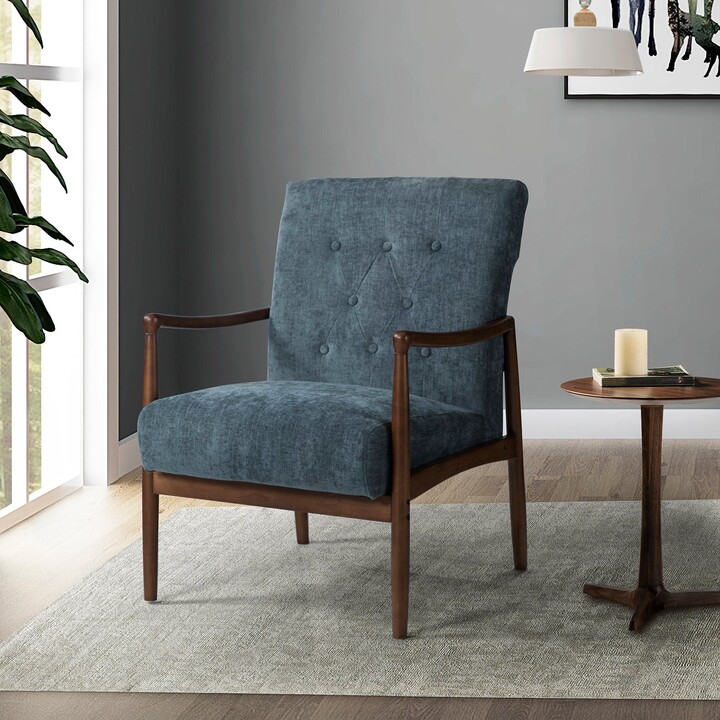 Hulala Home Zoé Wooden Upholstered Accent Chair with Arms ShopStyle