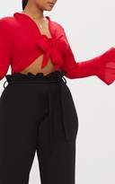Thumbnail for your product : PrettyLittleThing Plus Black Wide Leg Trousers