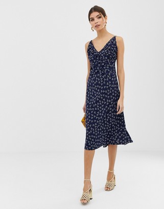 Finders Keepers strappy midi dress in ditsy print