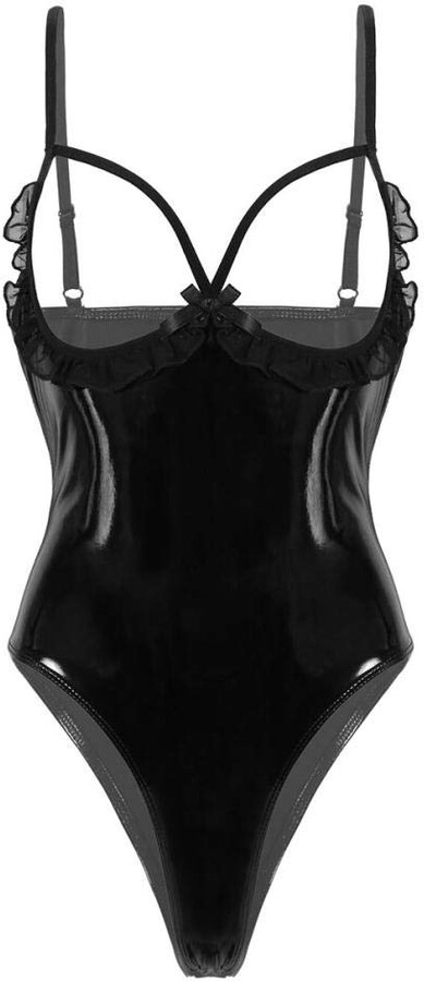 QJHDO Sexy Woman Lingerieswimsuit Women's Open Cup Body One-Piece Wet ...