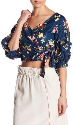 Do & Be Do + Be Floral Woven Wrap Crop Top