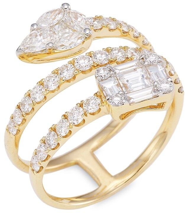 Saks Fifth Avenue 14K Yellow Gold & Multi-Cut 1.67 TCW Diamond Wraparound  Ring - ShopStyle