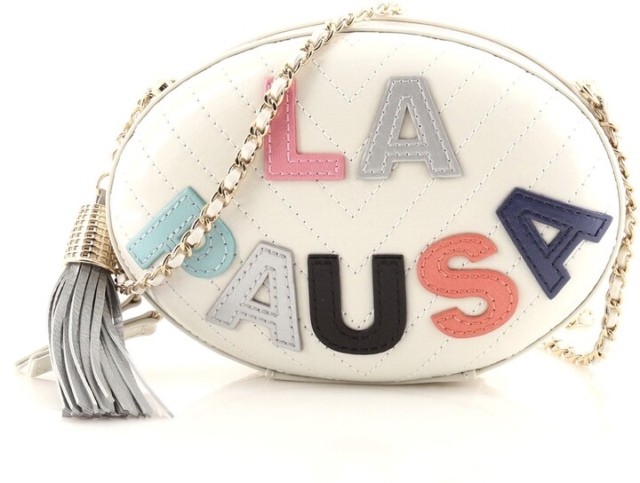 Chanel La Pausa Evening Bag Chevron Lambskin with Applique - ShopStyle