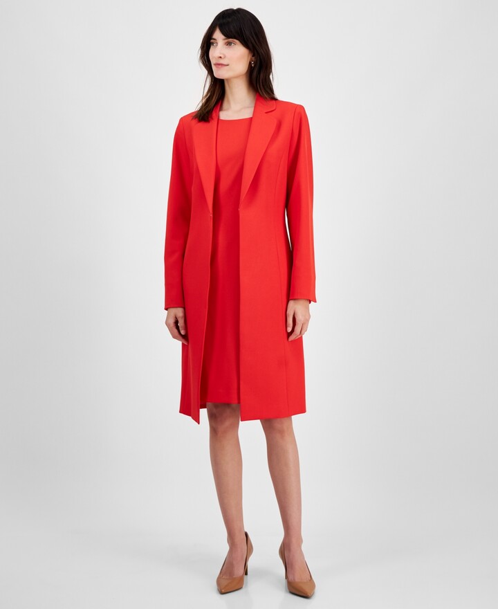 Le Suit Women's Elongated Blazer Dress Suit Set Regular & Petite