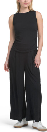 TJMAXX Side Ruched Tank And Pleated Pants Set, Spandex/Polyester
