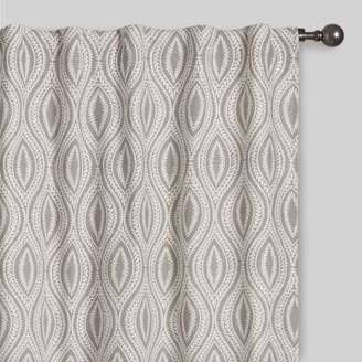 World Market Gray Geo Laura Concealed Tab Top Curtains Set of 2