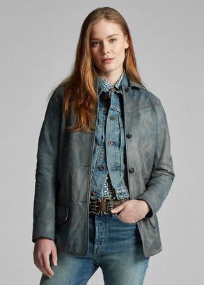 indigo leather jacket