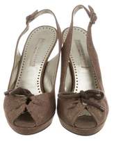Thumbnail for your product : Stella McCartney Woven Peep-Toe Pumps