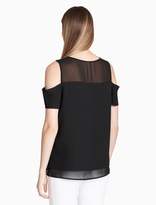 Thumbnail for your product : Calvin Klein cold shoulder illusion top