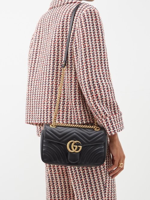 Gucci GG Marmont Small Quiltedleather Crossbody Bag Black ShopStyle