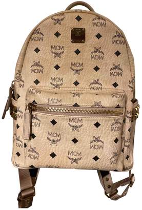 MCM Stark Beige Leather Backpacks