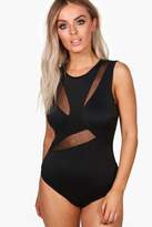 Thumbnail for your product : boohoo Olivia Mesh Insert Cut Out Bodysuit