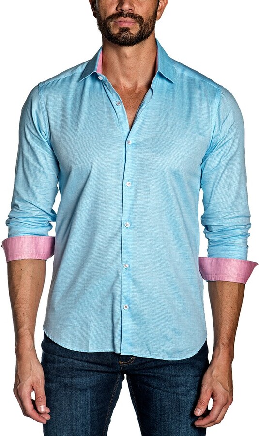 Jared Lang Mens Shirt in Blue Gingham 