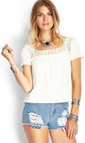Thumbnail for your product : Forever 21 Crochet Knit Babydoll Top