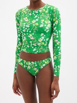 Thumbnail for your product : Cynthia Rowley Sunkissed Floral-print Long-sleeved Rash Guard - Green Print