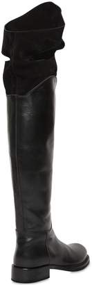 Ann Demeulemeester 30mm Leather & Suede Boots