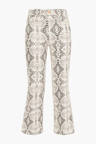 Thumbnail for your product : 7 For All Mankind Vintage Cropped Snake-print High-rise Bootcut Jeans
