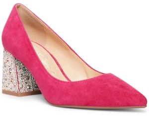 fuschia pink block heels