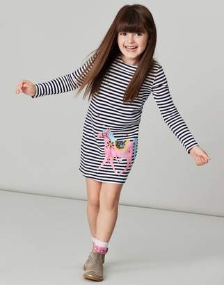 Joules Kaye Long Sleeve Applique Dress 1-6 Years