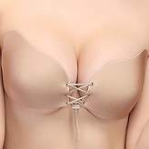 Thumbnail for your product : Lace-Up Adhesive Push-Up Sticky Bra Backless Strapless Reusable