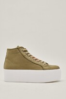 Thumbnail for your product : Nasty Gal Womens High Top Flatform Lace Up Canvas Sneakers