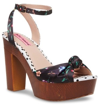 betsey johnson floral heels