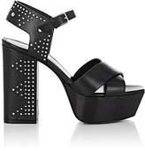 Thumbnail for your product : Saint Laurent Women's Farrah Studded Leather Platform Sandals - Black