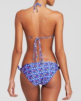 Thumbnail for your product : Shoshanna Neon Hearts Tie Front Halter Bikini Top
