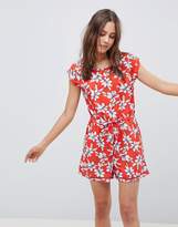Thumbnail for your product : Brave Soul Lenore Floral Print Romper with Ladder Detail