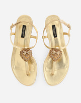 Thumbnail for your product : Dolce & Gabbana Nappa Leather Devotion Thong Sandals