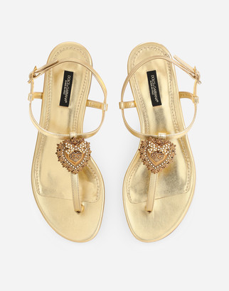Dolce & Gabbana Nappa Leather Devotion Thong Sandals