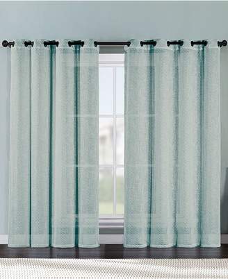 Victoria Classics Ritz Metallic Printed Faux Linen 54'' x 84'' Curtain Panel