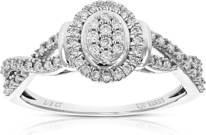 Vir Jewels 1/3 cttw Round Cut Lab Grown Diamond .925 Sterling Silver Engagement Ring Prong Set