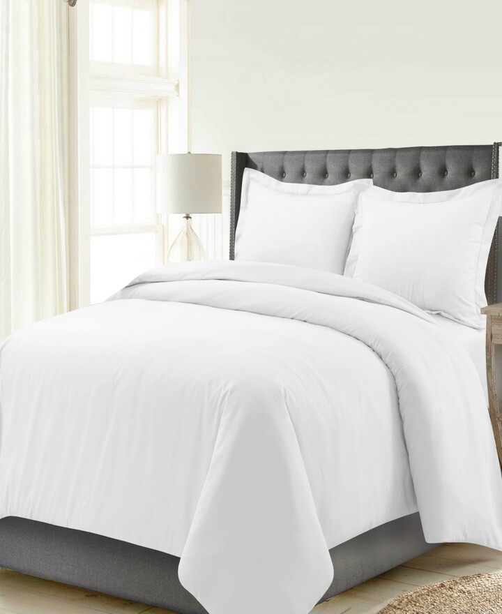 Celeste Home Luxury Weight Solid Cotton Flannel Duvet Cover Set, King/California King