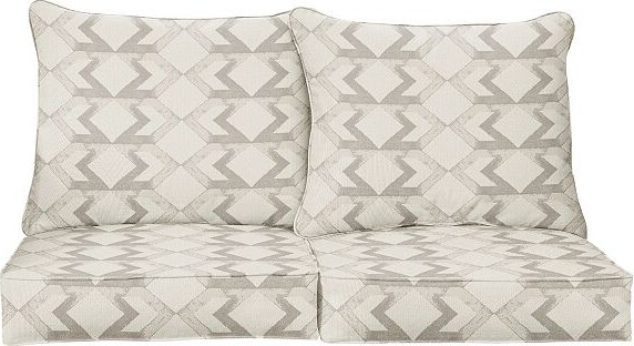 Sorra Home Indoor Outdoor 25 in. x 23 in. Deep Seating Loveseat Pillow and Cushion Set