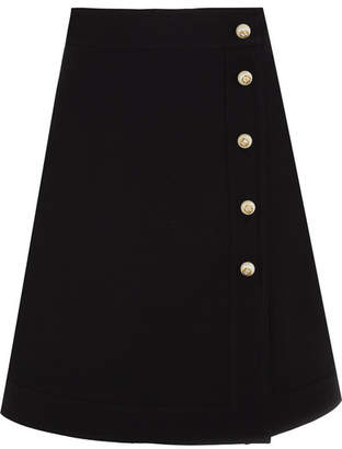 Gucci Embellished Wool And Silk-blend Mini Skirt - Black