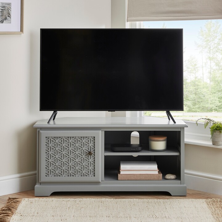 Dunelm Carys Corner TV Unit Grey ShopStyle
