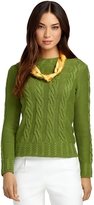 Thumbnail for your product : Brooks Brothers Silk and Cotton Cable Knit Sweater