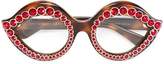 Thumbnail for your product : Gucci Eyewear swarovski crystals embellished glasses