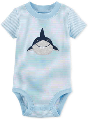 Carter's Striped Shark Cotton Bodysuit, Baby Boys