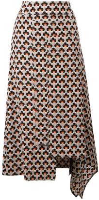 Marni Portrait print asymmetric skirt