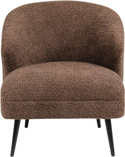 Modern Chair With Brown Boucle Fabric And High Foam Accent Cover Padding