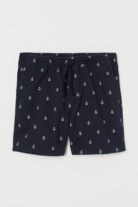 H&M Cotton Shorts Relaxed Fit - Blue