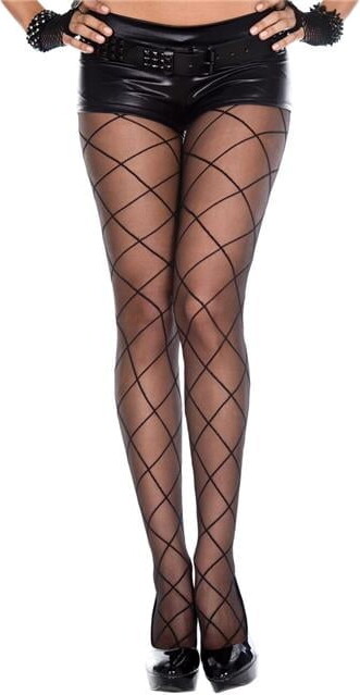 Music Legs Women’s Criss Cross Sheer Spandex Pantyhose
