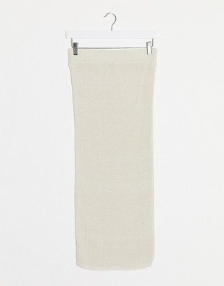cream knit midi skirt