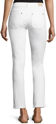 Paris Stagger-Hem Skinny Jeans, White
