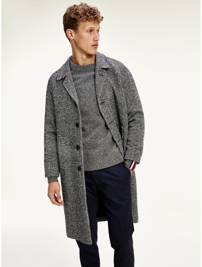 Tommy Hilfiger Herringbone Overcoat ShopStyle Raincoats & Trench Coats