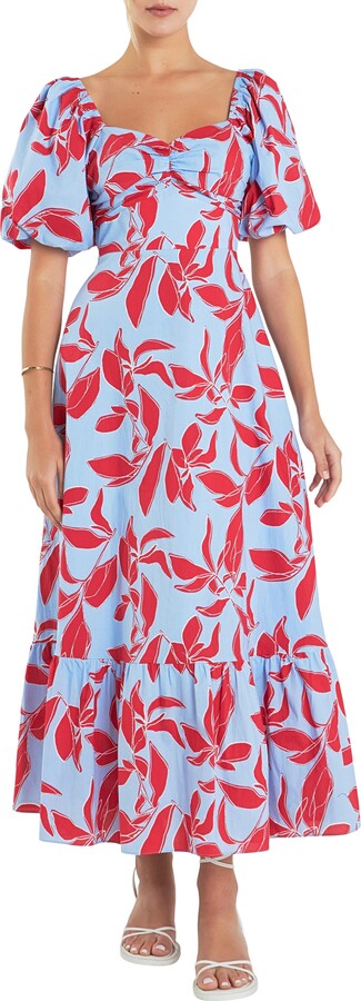 ENGLISH FACTORY Tie Back Maxi Dress